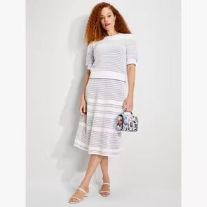 Kate Spade Striped Scallop Sweater and Skirt Matching Set